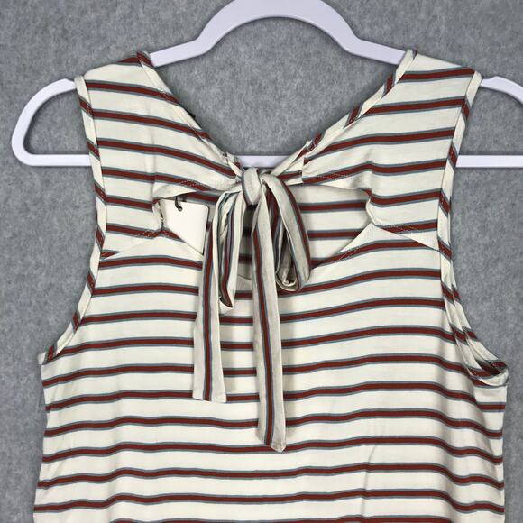 Green Envelope‎ Top Womens Small Cream Tank Stripe Tie Bow Preppy Basic Soft - Picture 7 of 10